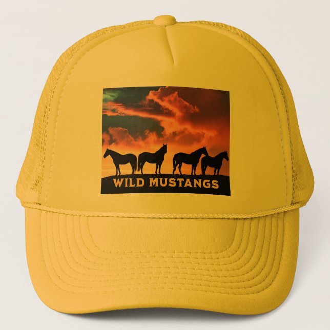 Wild Mustangs on the Horizon Trucker Hat (Front)