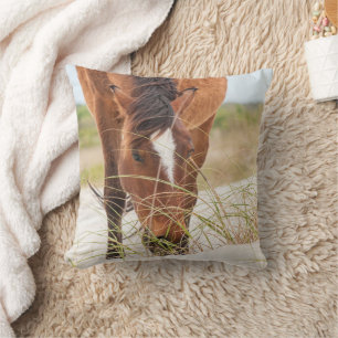Wild Mustangs or Banker Horses Cushion
