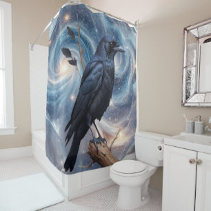 Wild Nature Birds Raven-Crow  Shower Curtain