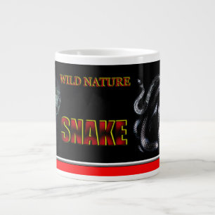 WILD NATURE - black SNAKE design collection Large Coffee Mug