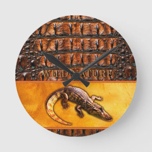WILD NATURE - CROCODILE-DILE-DILE design collectio Round Clock