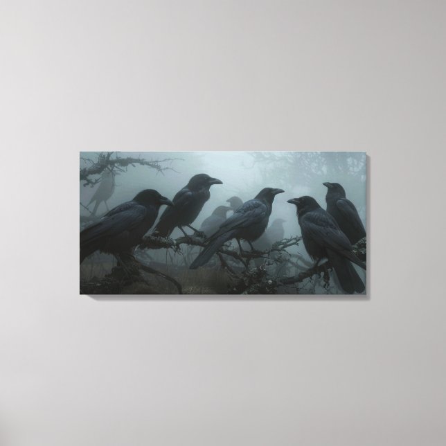 Wild Nature Crow-Raven Canvas Wall Art (Front)