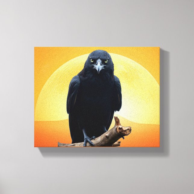 Wild Nature Crow-Raven Canvas Wall Art (Front)