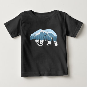 Wild Nature Polar Bear Wolves Mountain Forest Art Baby T-Shirt