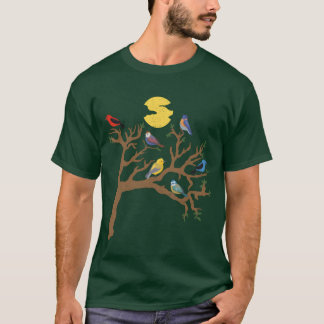 Wild Nature Withrees And Birds vintage T-Shirt