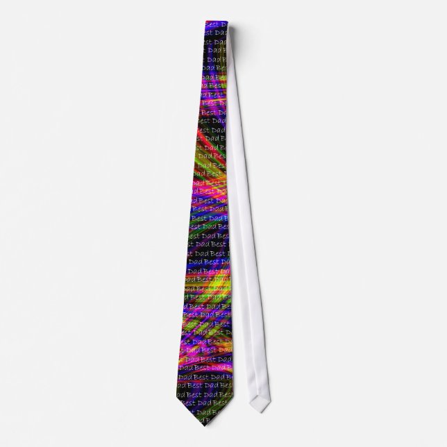 Wild Neon Best Dad Neck Tie (Front)
