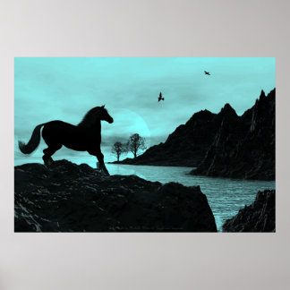 Wild Night By Michelle Wilder (Teal) Poster