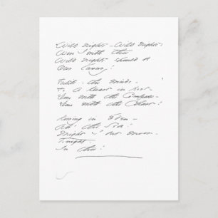 Wild nights, wild nights Manuscript Postcard