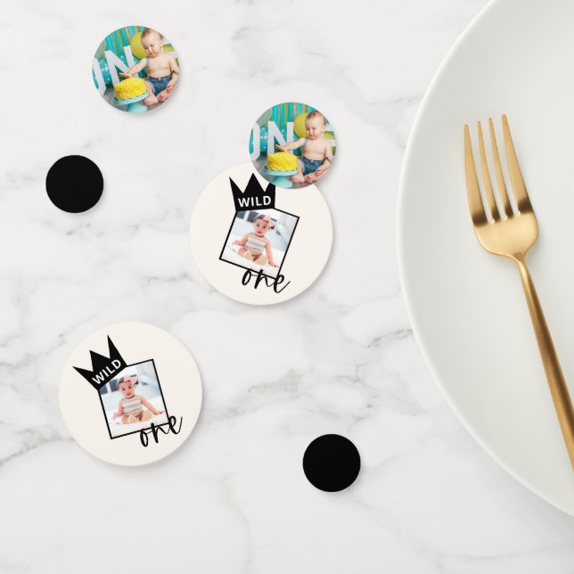 Wild One 1st Birthday Custom Photo Confetti (Group)