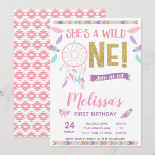 Wild One 1st Birthday Invitation