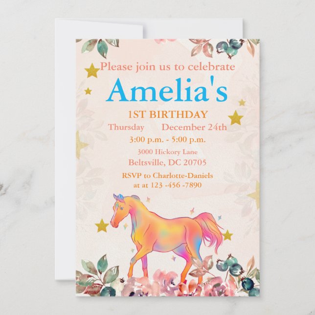 Wild One 1st Birthday Invitation (Front)