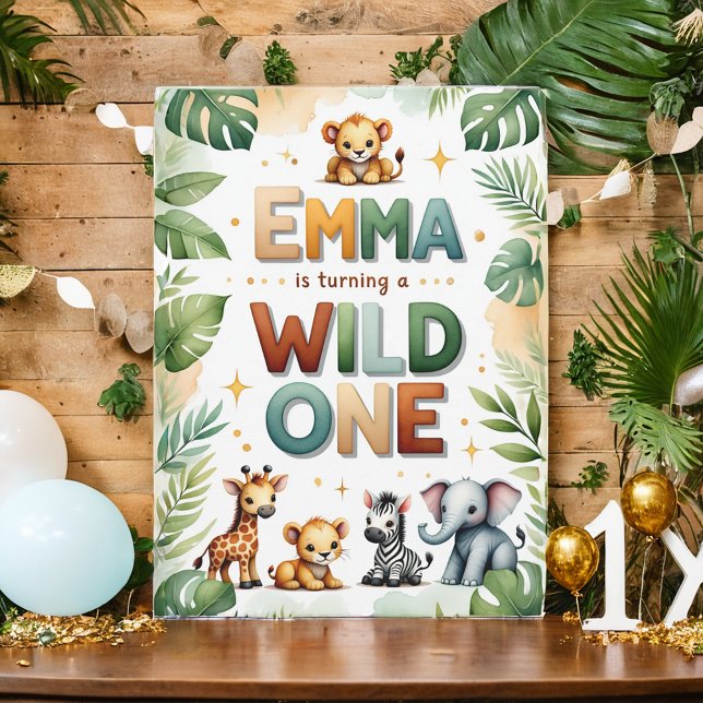 Wild One 1st Birthday Invitation Card - Emma (Creator Uploaded)