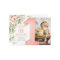 Wild One 1st Birthday Invite Floral Pink Gold Girl