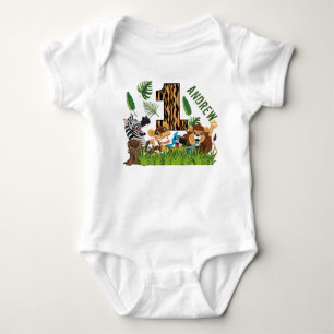 Wild One 1st Birthday Jungle Baby Bodysuit