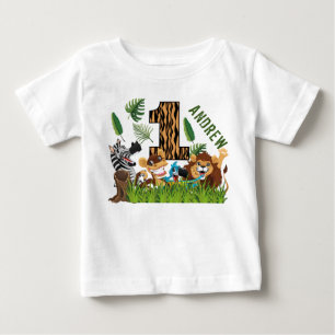 Wild One 1st Birthday Jungle Baby T-Shirt