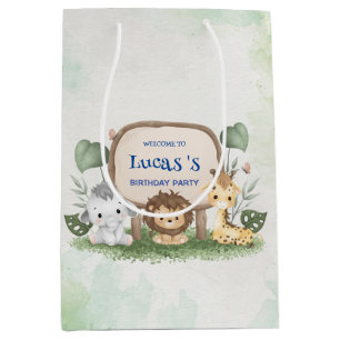 wild one 1st birthday jungle safari Birthday party Medium Gift Bag