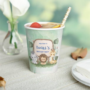 wild one 1st birthday jungle safari Birthday party Paper Cups