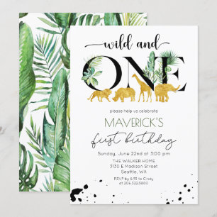 Wild One 1st Birthday Jungle Safari Invitation