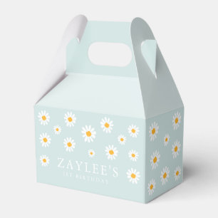 Wild One 1st Birthday Party Boho Aquamarine Daisy Favour Box
