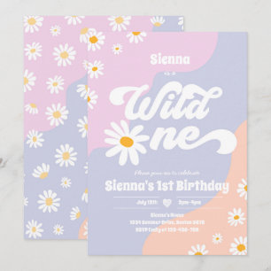 Wild One 1st Birthday Party Boho Floral Daisy Invitation