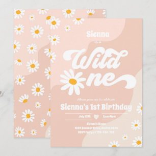 Wild One 1st Birthday Party Boho Floral Daisy Invitation