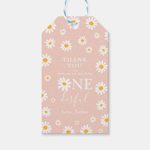 Wild One 1st Birthday Party Boho Retro Daisy Gift Tags