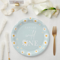 Wild One 1st Birthday Party Boho Retro Daisy Paper