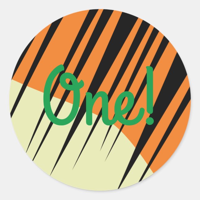 Wild One 1st Birthday Party Kids Safari Classic Round Sticker (Front)