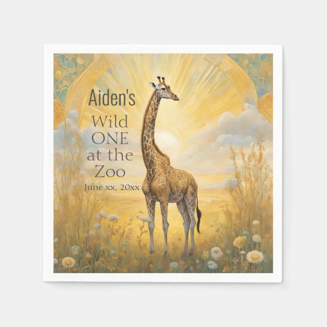 Wild ONE 1st Birthday Party  Napkin (Front)