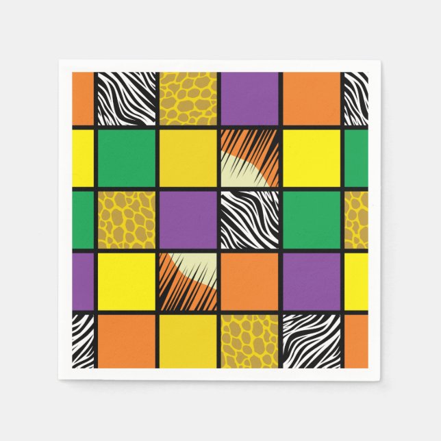 Wild One 1st Birthday Party Safari Napkin (Front)