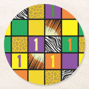 Wild One 1st Birthday Party Safari Round Paper Coaster