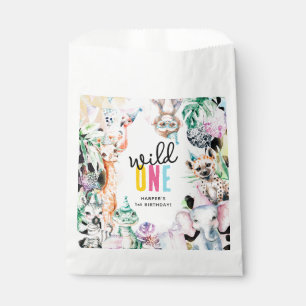 Wild One 1st Birthday Safari Animals Favour Bags