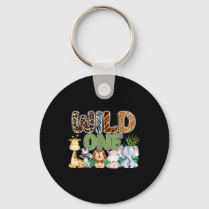 Wild One 1st Birthday Safari Family Matching Key Ring