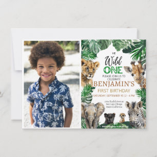 Wild one 1st birthday Safari  Invitation