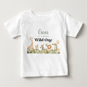 Wild One 1st Birthday T-shirt Safari Animals Boy