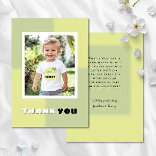 Wild One 1st Birthday Thank You Card