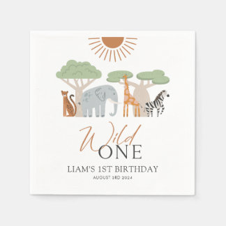 Wild One 1st Birthday Theme Party Napkins