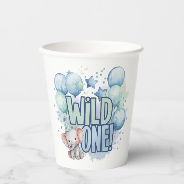 Wild One 1st Birthday Watercolor Paper Cups (Front)