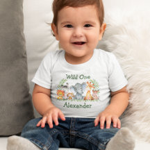 Wild One 1st Birthday Watercolor Safari Animals