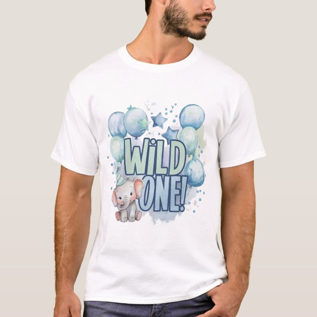 Wild One 1st Birthday Watercolor T-Shirt (Front)