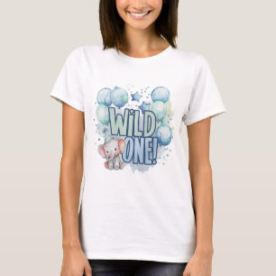 Wild One 1st Birthday Watercolor T-Shirt