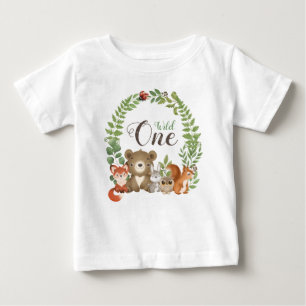 Wild One 1st Birthday Woodland Animals T-shirt