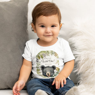 Wild One 1st Birthday Woodland Bear Baby T-Shirt