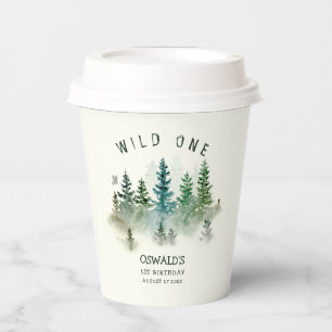Wild One 1st Birthday Woodland Watercolor Paper Cups