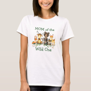 Wild One 1st Woodland Forest Animals Mum T-Shirt