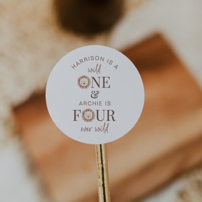 Wild One and Four Ever Wild Joint Party Classic Round Sticker (Creator Uploaded)