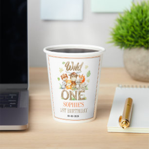 Wild One Animal 1st Birthday Party Safari Jungle Paper Cups