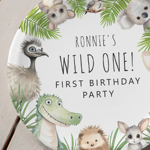 Wild One! Aussie Animal Birthday Party Paper Plate