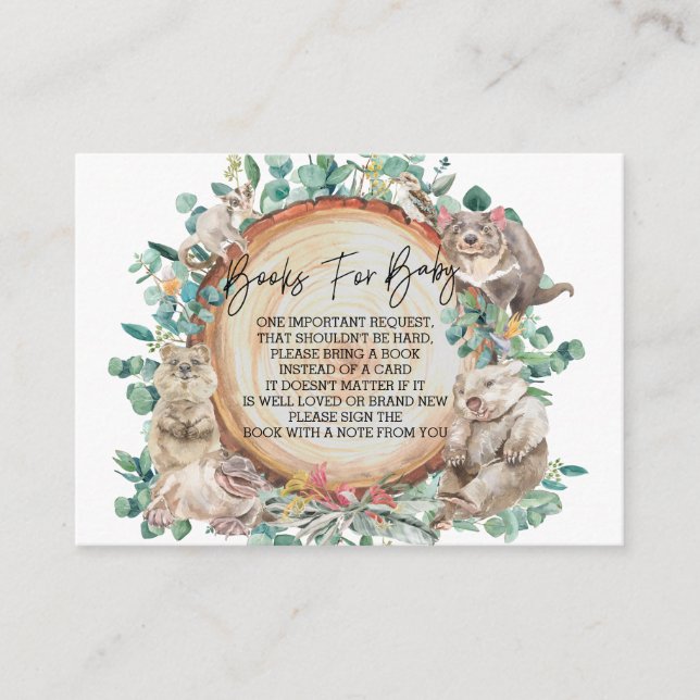 Wild One Australian Animal Cute Books for Baby Enclosure Card (Front)