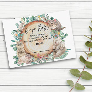 Wild One Australian Animal Cute Diaper Raffle  Enclosure Card